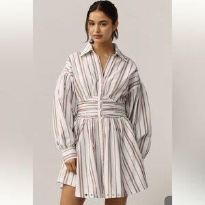 Anthropologie Long-Sleeve Collared A Line Mini Dress - NWT